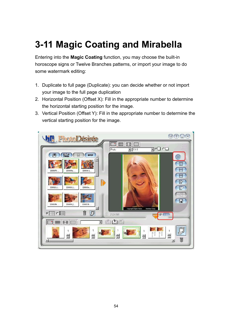 11 magic coating and mirabella | Hi-Touch Imaging Technologies PHOTOSHUTTLE 640PS User Manual | Page 55 / 111