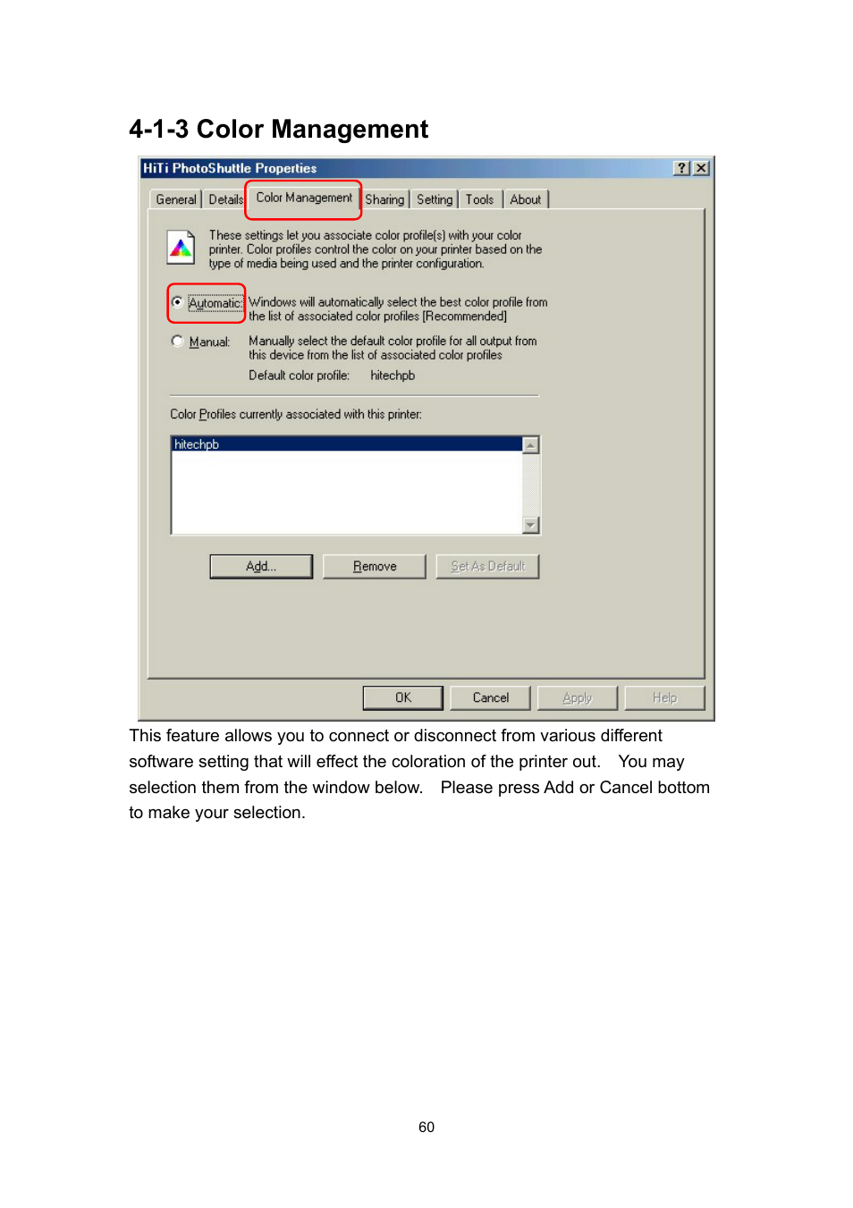 1-3 color management | Hi-Touch Imaging Technologies PHOTOSHUTTLE 640PS User Manual | Page 61 / 111