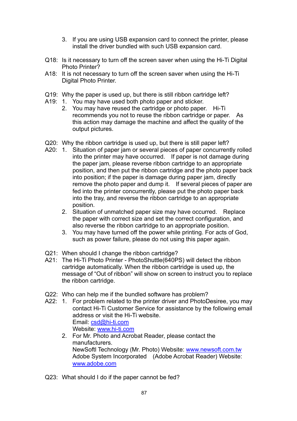 Hi-Touch Imaging Technologies PHOTOSHUTTLE 640PS User Manual | Page 88 / 111