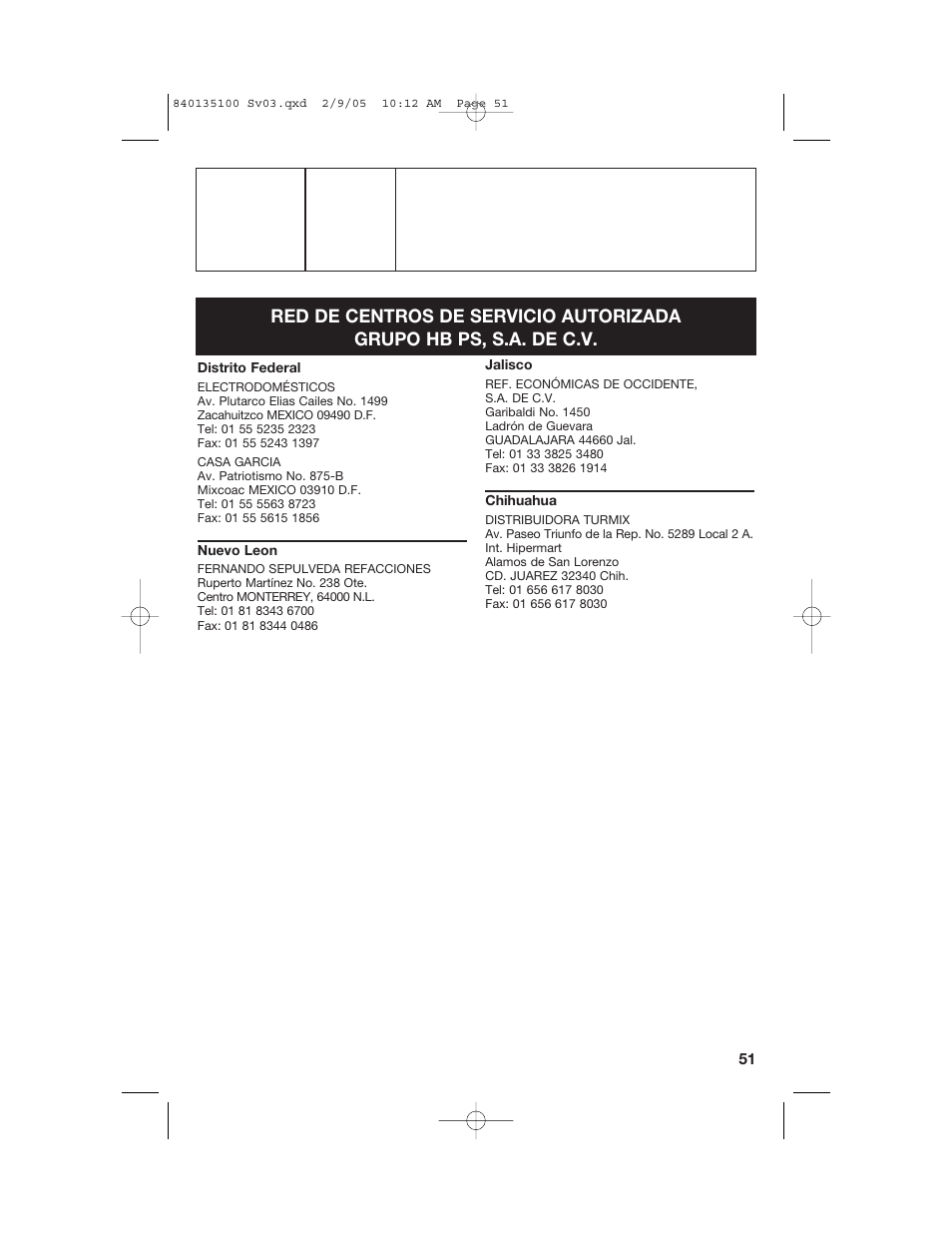 Hamilton Beach 840135100 User Manual | Page 51 / 52