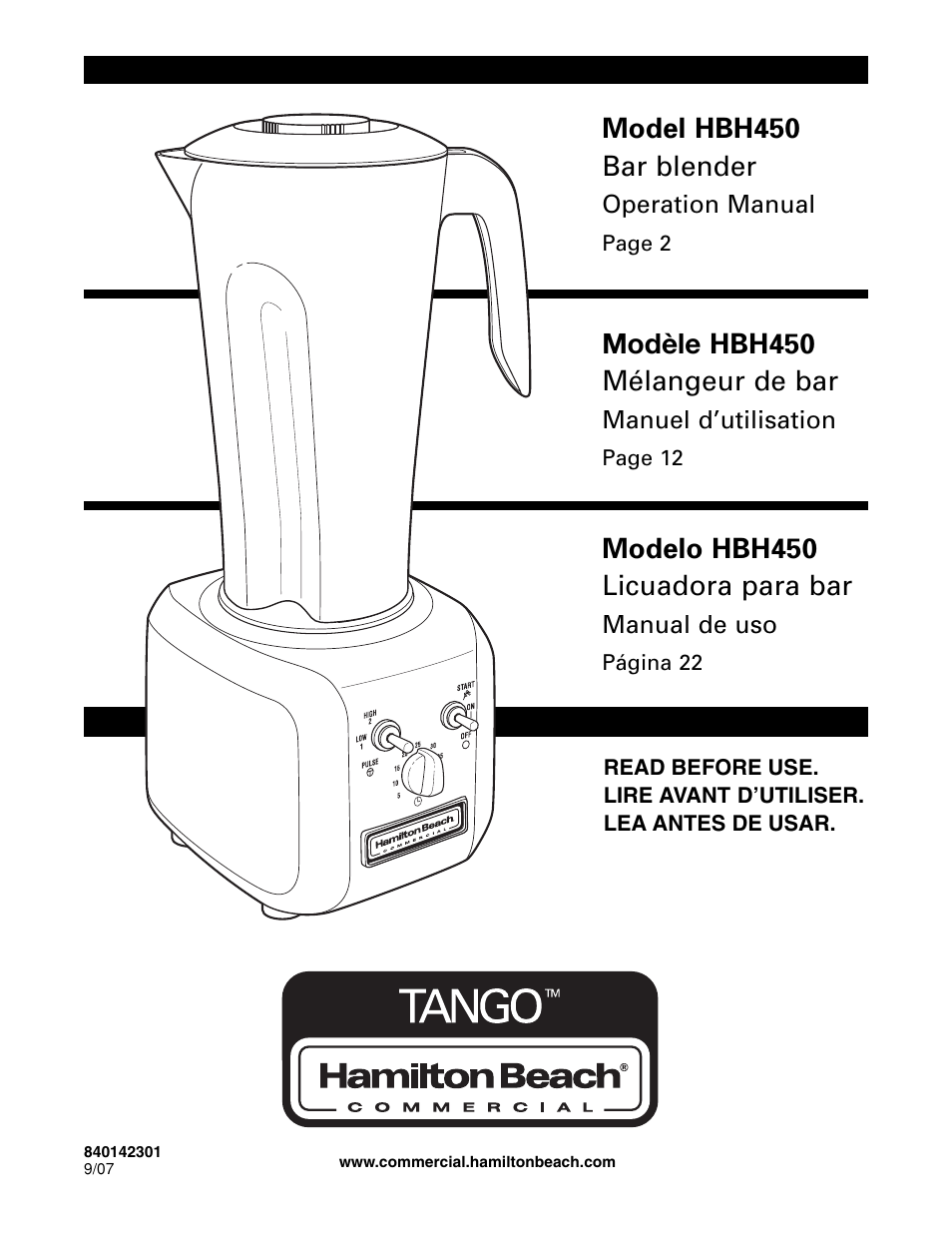 Hamilton Beach HBH450 User Manual | 32 pages