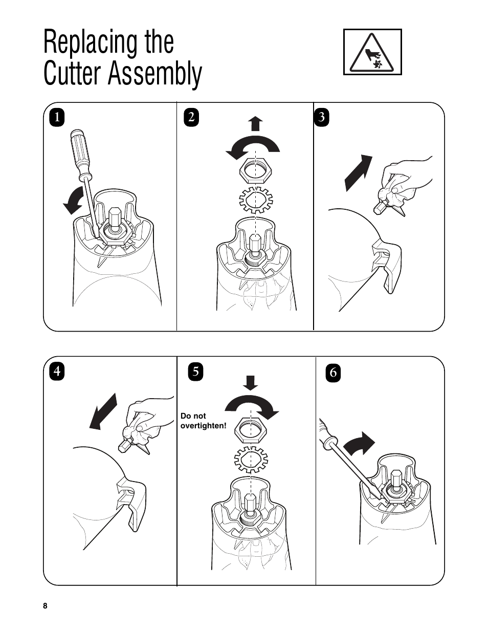 Replacing the cutter assembly | Hamilton Beach HBH450 User Manual | Page 8 / 32