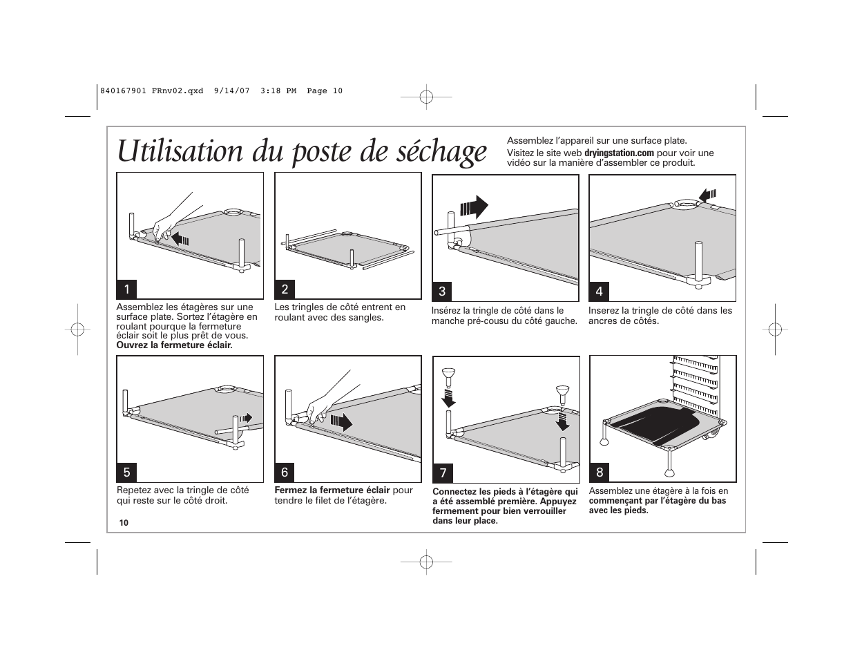 Utilisation du poste de séchage | Hamilton Beach 5 A User Manual | Page 10 / 20