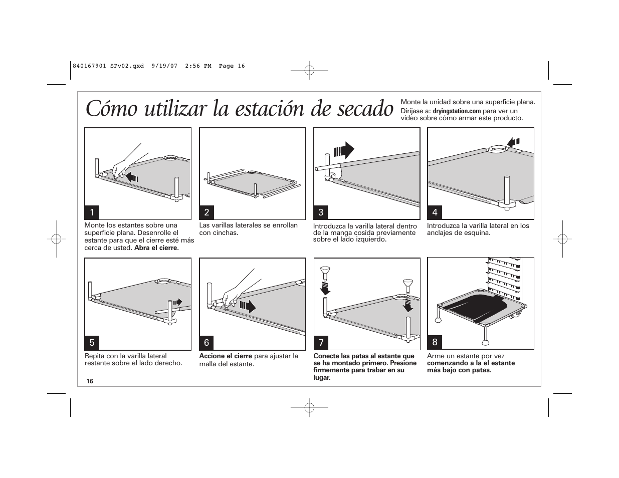 Cómo utilizar la estación de secado | Hamilton Beach 5 A User Manual | Page 16 / 20