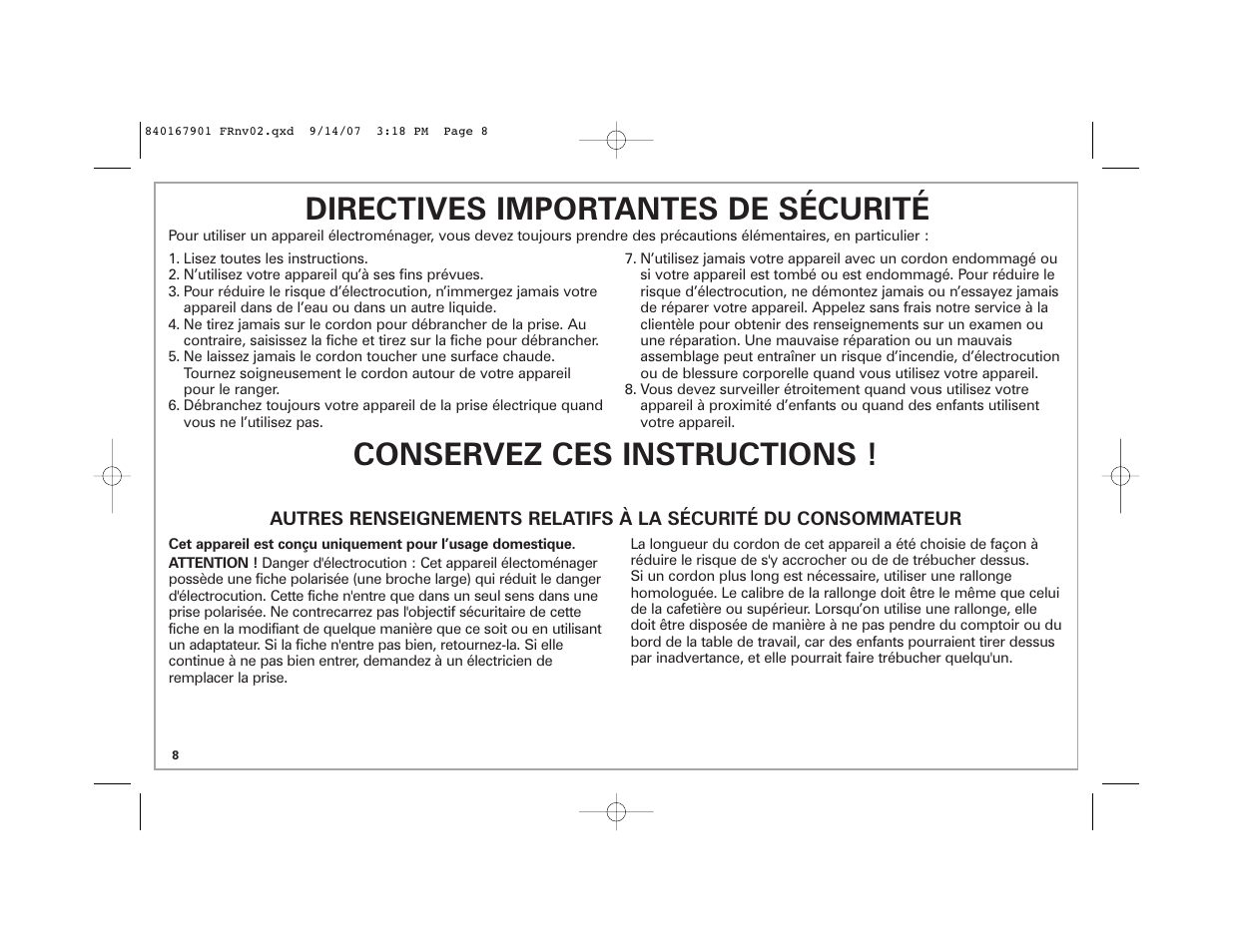 Hamilton Beach 5 A User Manual | Page 8 / 20