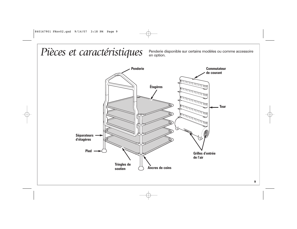 Pièces et caractéristiques | Hamilton Beach 5 A User Manual | Page 9 / 20