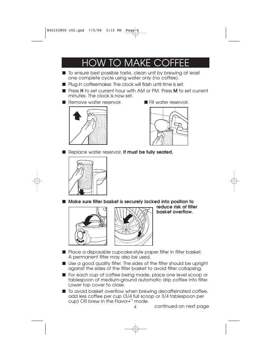 How to make coffee | Hamilton Beach 840153800 User Manual | Page 4 / 12