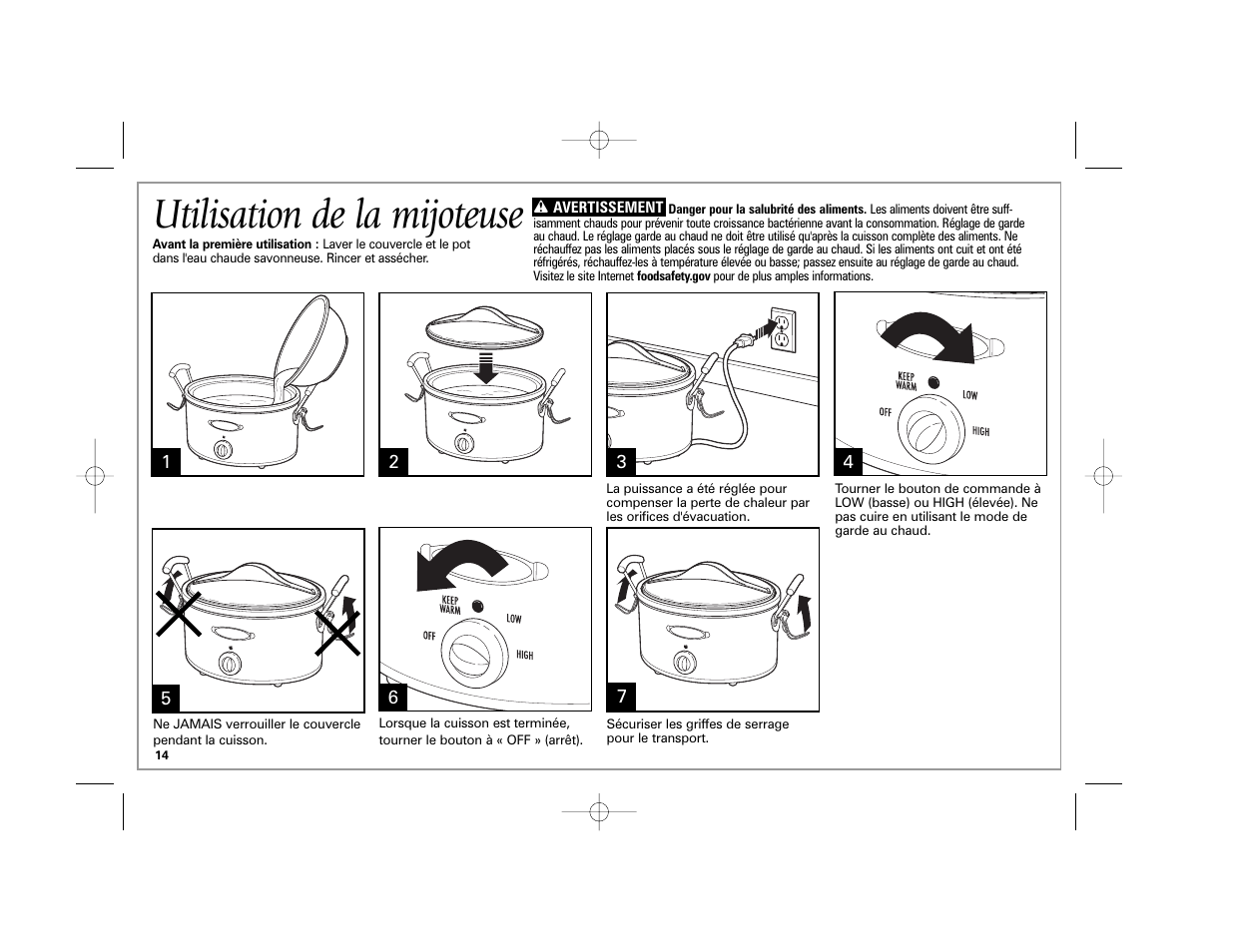 Utilisation de la mijoteuse | Hamilton Beach 33163H User Manual | Page 14 / 32