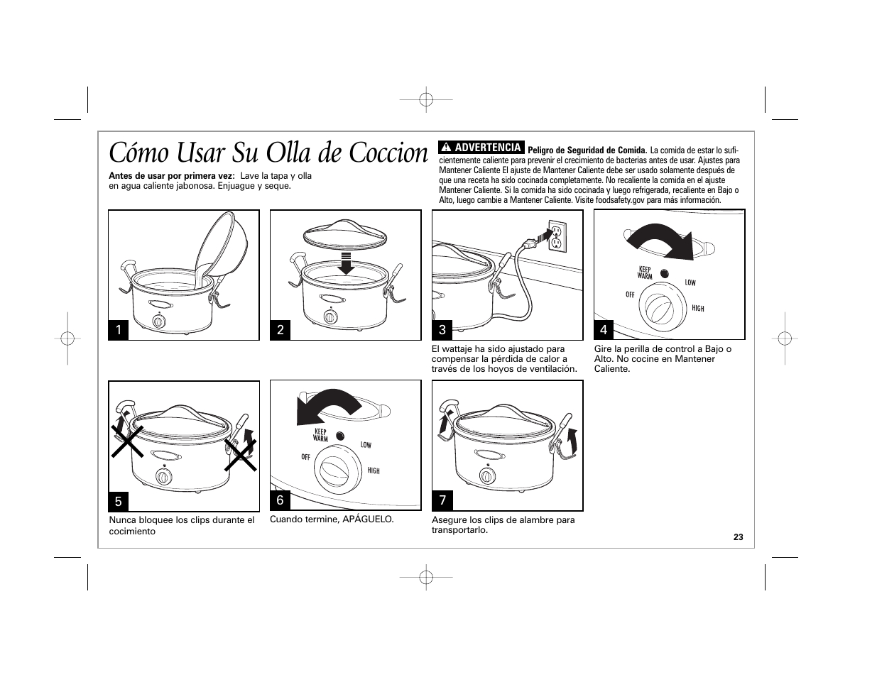 Cómo usar su olla de coccion | Hamilton Beach 33163H User Manual | Page 23 / 32