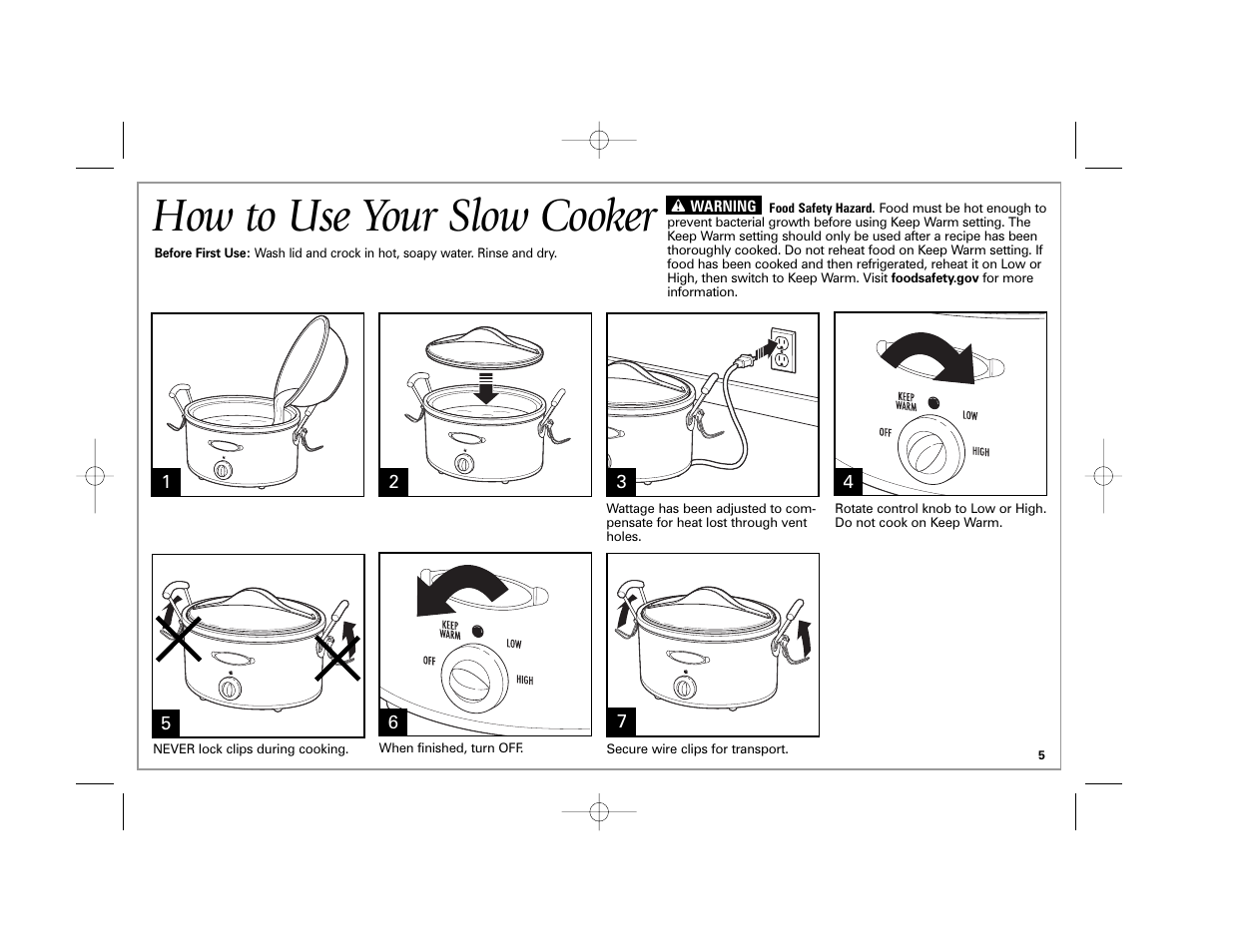 How to use your slow cooker | Hamilton Beach 33163H User Manual | Page 5 / 32