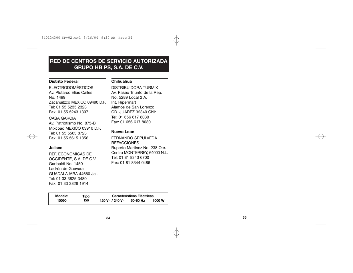 Hamilton Beach 840124300 User Manual | Page 19 / 20