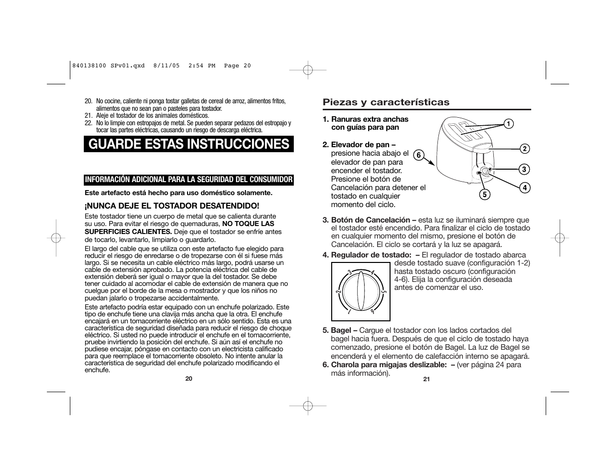 Guarde estas instrucciones | Hamilton Beach 22900 User Manual | Page 13 / 17