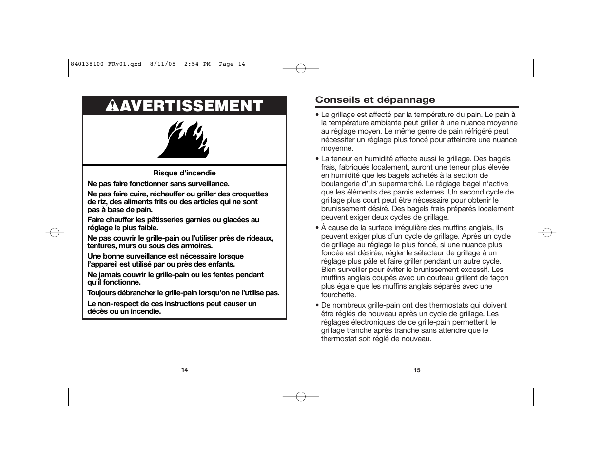 Wavertissement | Hamilton Beach 22900 User Manual | Page 9 / 17