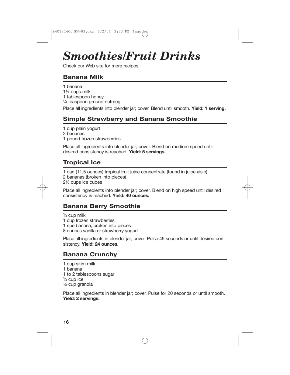 Smoothies/fruit drinks, Banana milk, Simple strawberry and banana smoothie | Tropical ice, Banana berry smoothie, Banana crunchy | Hamilton Beach All-Metal Blender User Manual | Page 16 / 20