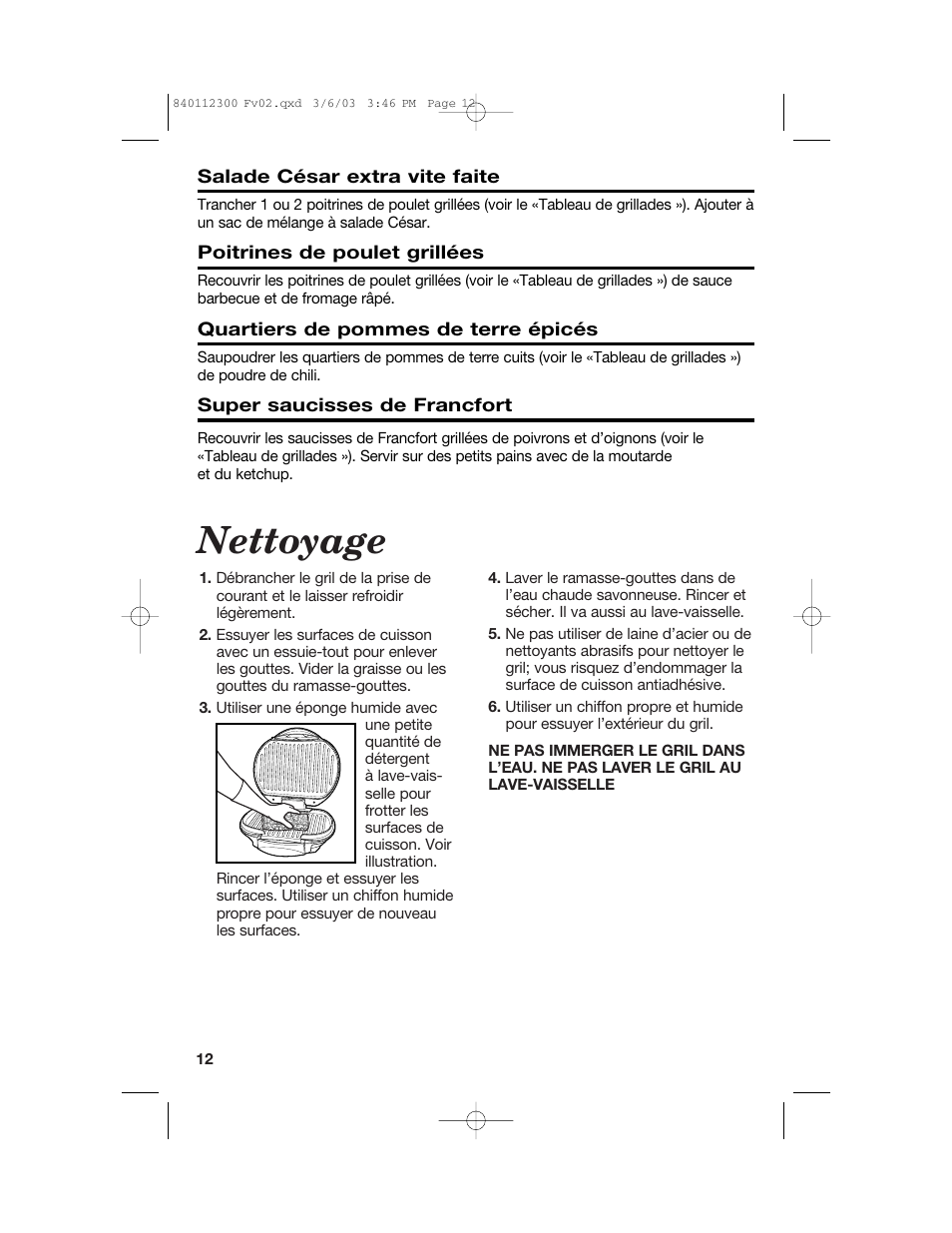 Nettoyage | Hamilton Beach 25219 User Manual | Page 12 / 20