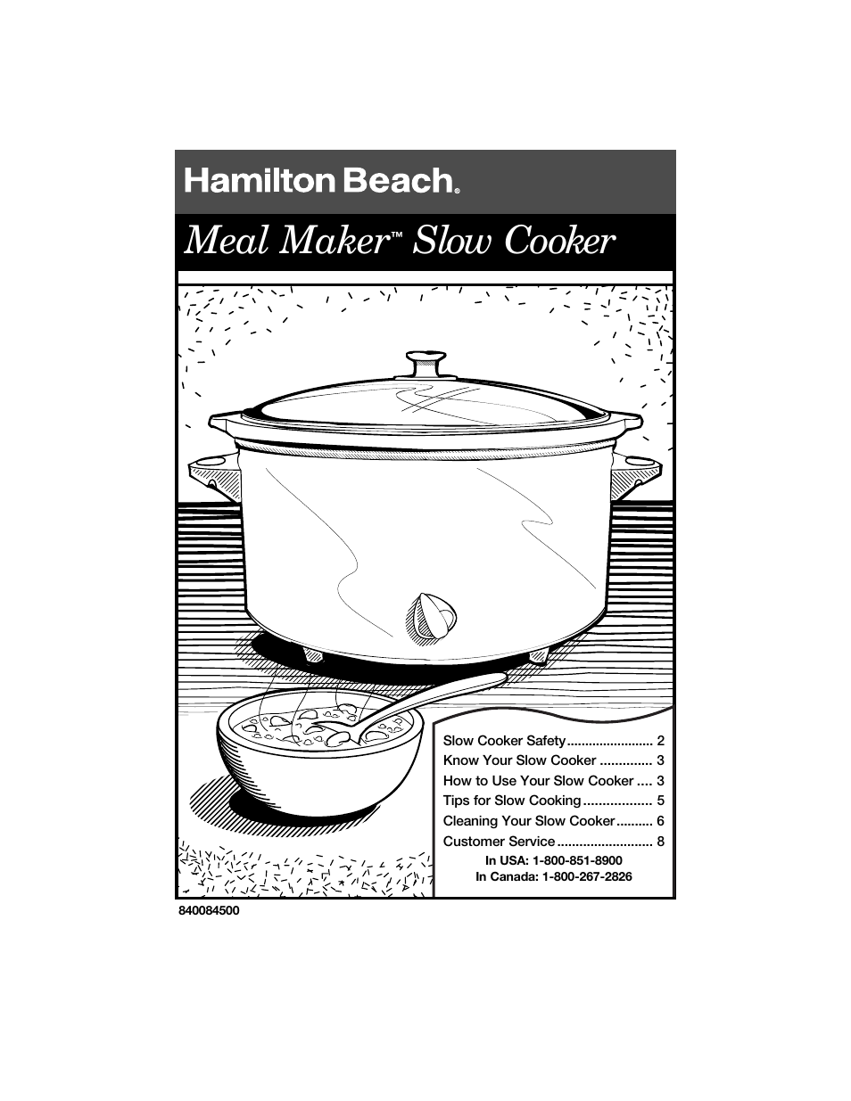 Hamilton Beach 840084500 User Manual | 8 pages