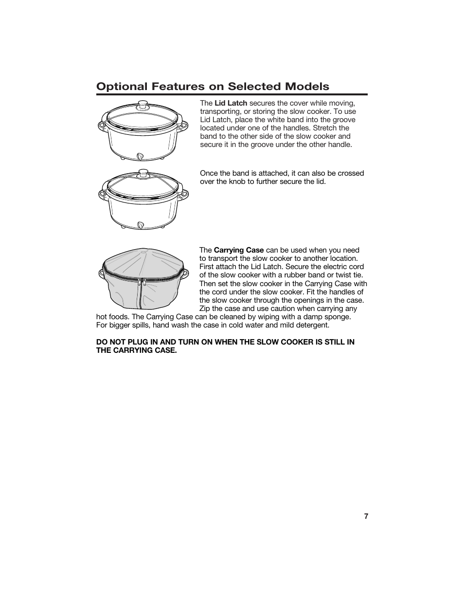 Optional features on selected models | Hamilton Beach 840084500 User Manual | Page 7 / 8