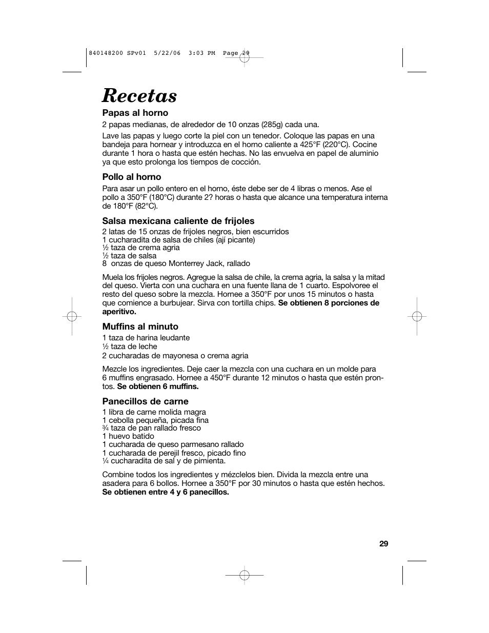 Recetas | Hamilton Beach 31170 User Manual | Page 29 / 32