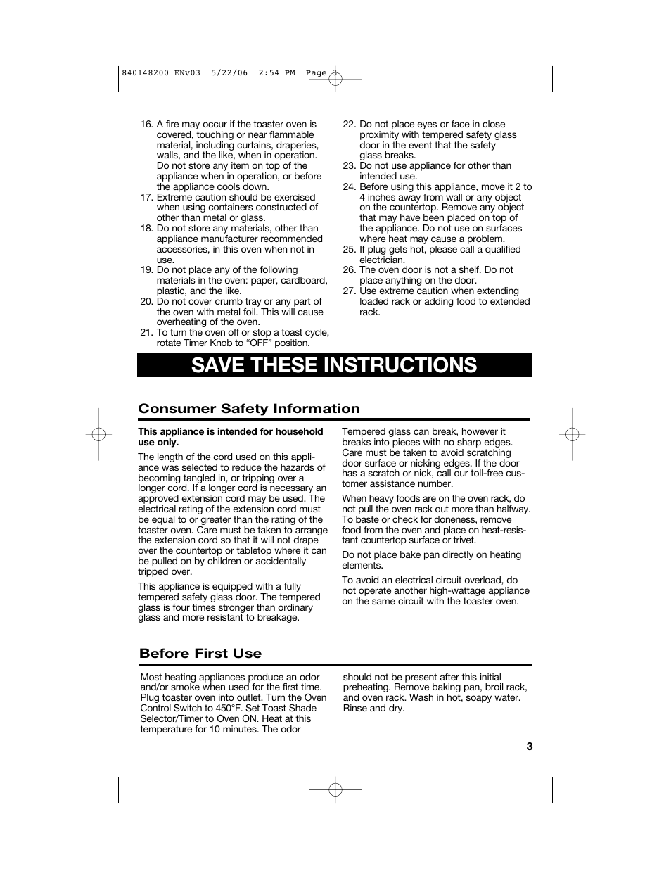 Save these instructions | Hamilton Beach 31170 User Manual | Page 3 / 32