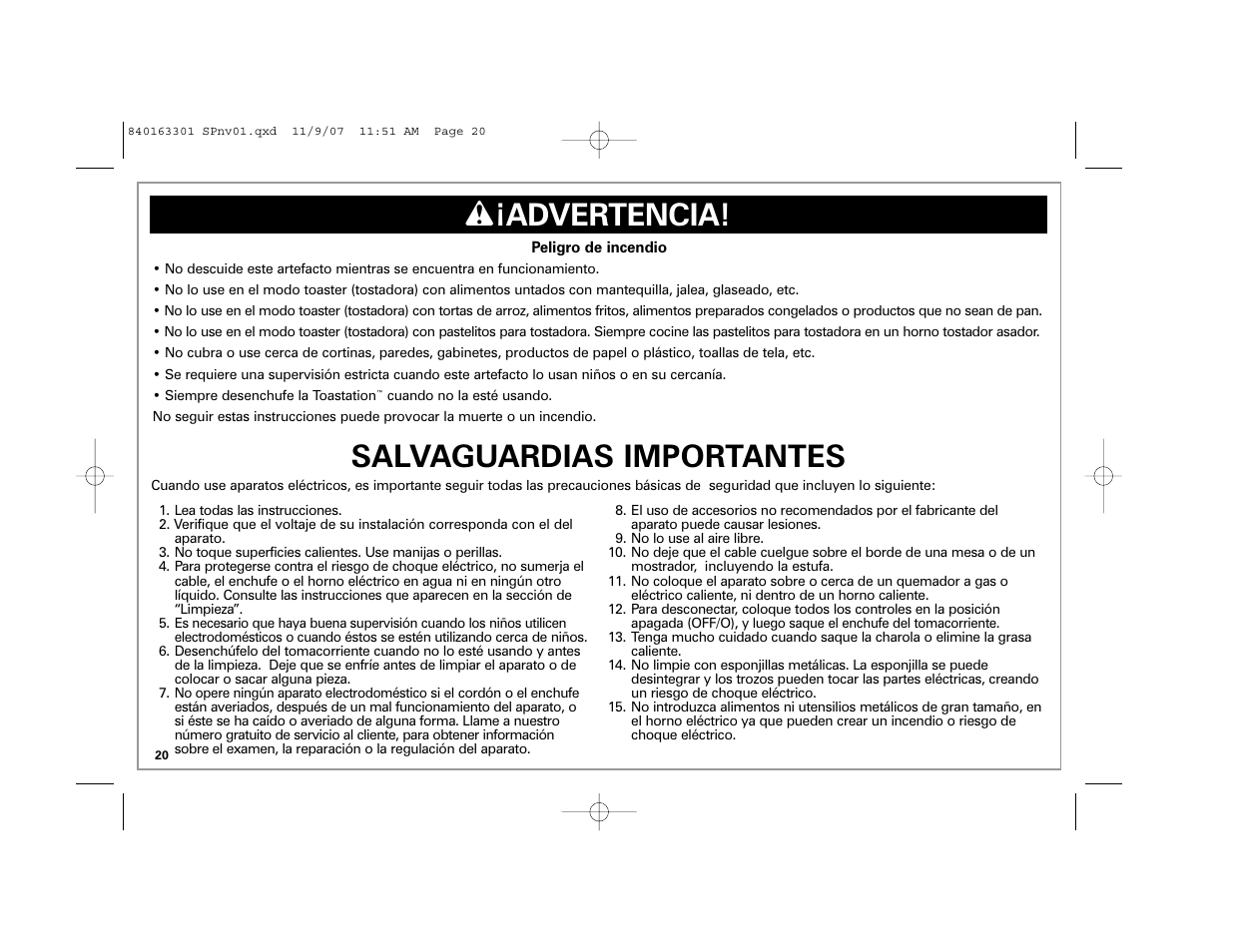 Salvaguardias importantes, W ¡advertencia | Hamilton Beach 24708 User Manual | Page 20 / 32