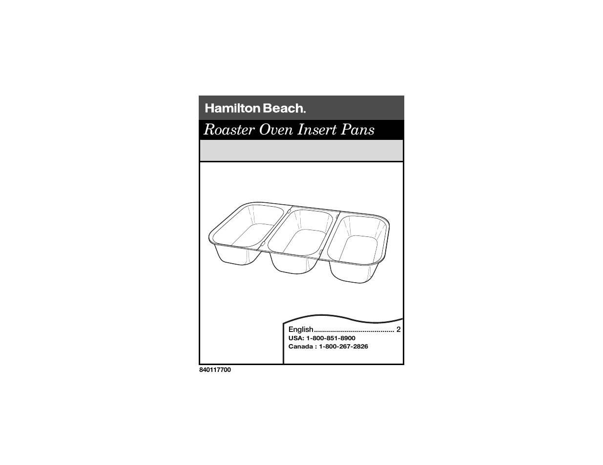 Hamilton Beach 840117700 User Manual | 5 pages