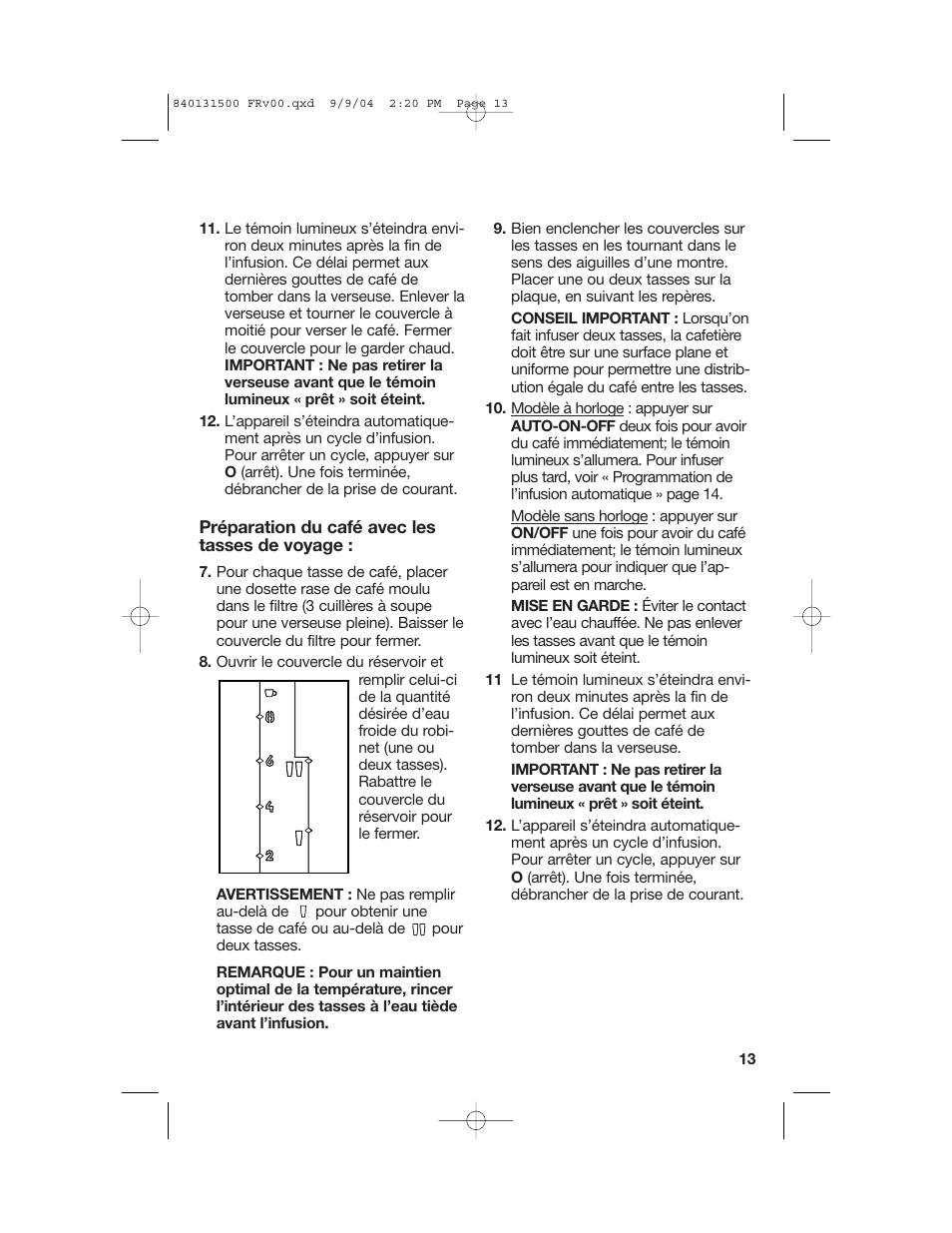 Préparation du café | Hamilton Beach 45214 User Manual | Page 13 / 28