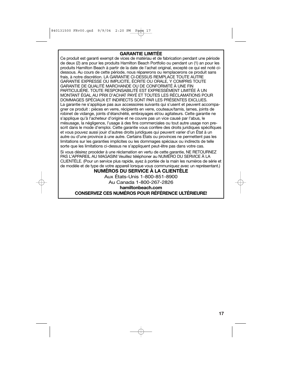 Hamilton Beach 45214 User Manual | Page 17 / 28