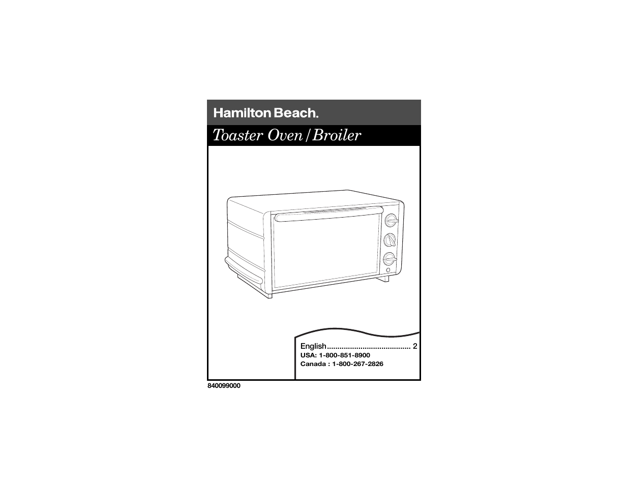 Hamilton Beach 840099000 User Manual | 9 pages