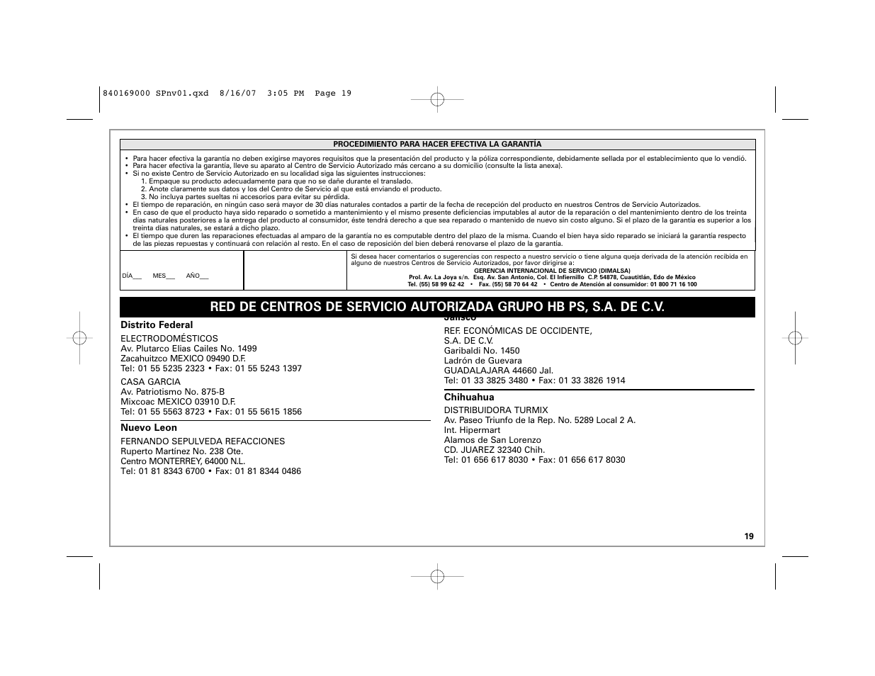 Hamilton Beach 76378 User Manual | Page 19 / 20