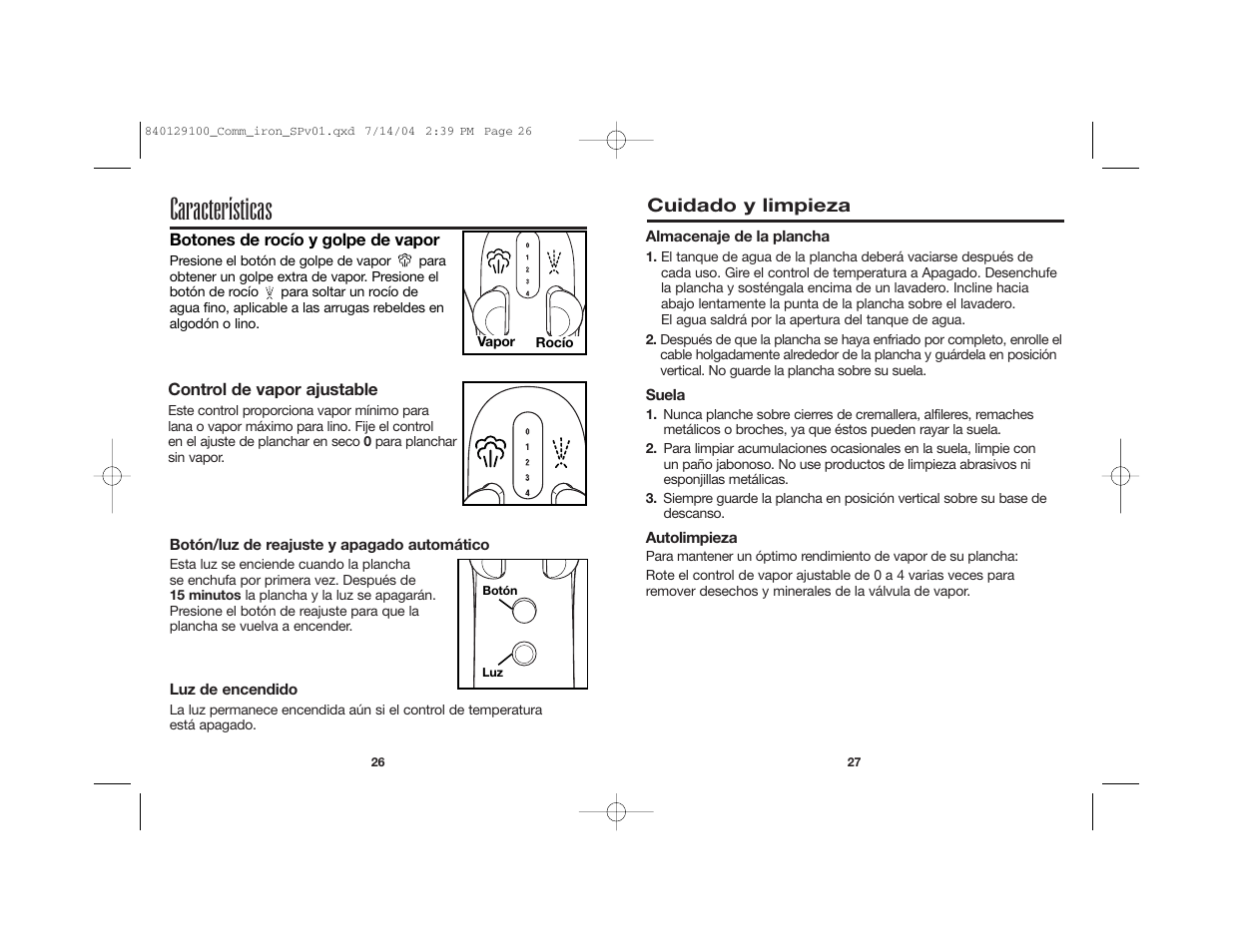 Características | Hamilton Beach 840129100 User Manual | Page 16 / 19