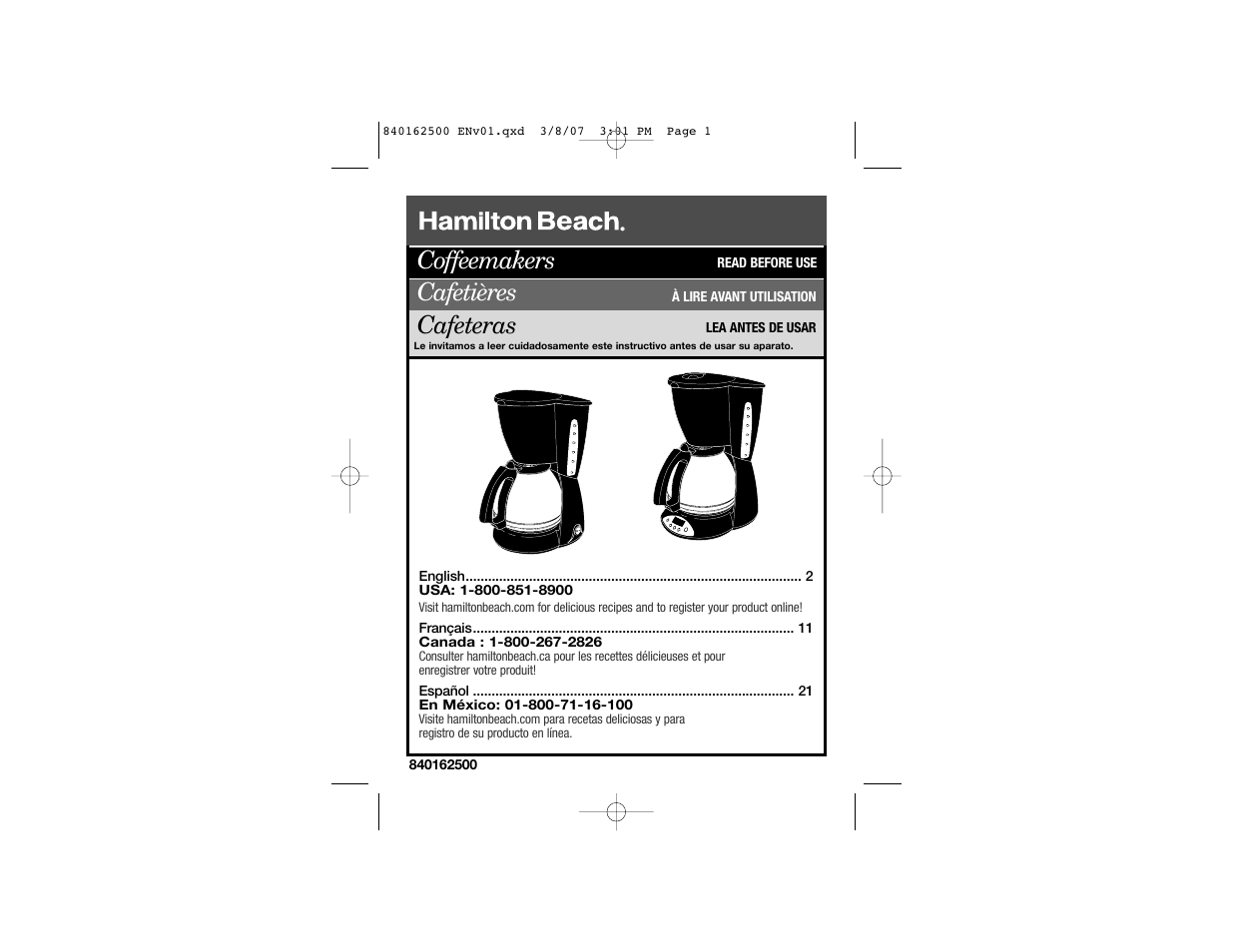 Hamilton Beach 49444 User Manual | 19 pages