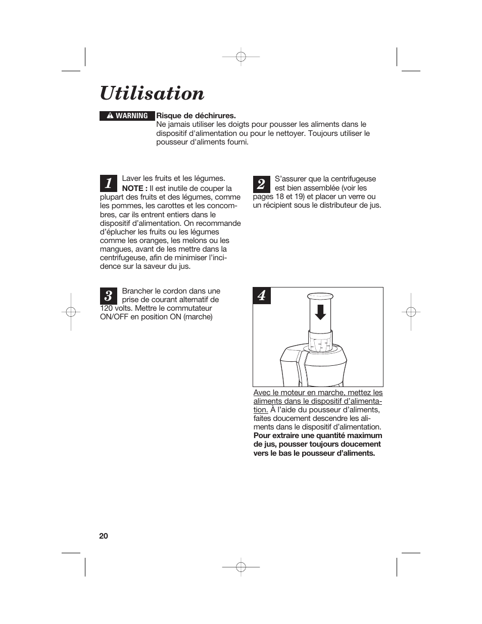 Utilisation | Hamilton Beach 840148101 User Manual | Page 20 / 44