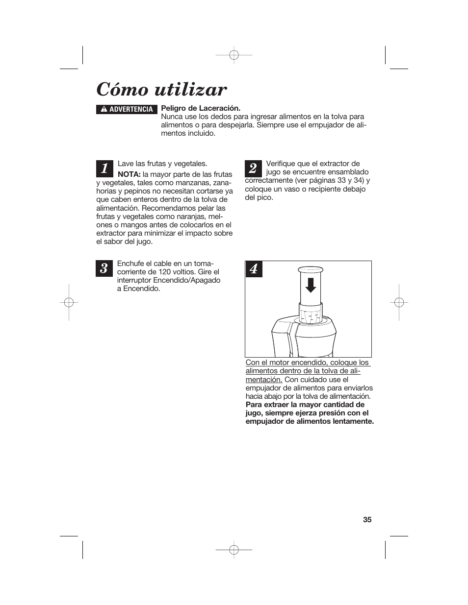 Cómo utilizar | Hamilton Beach 840148101 User Manual | Page 35 / 44