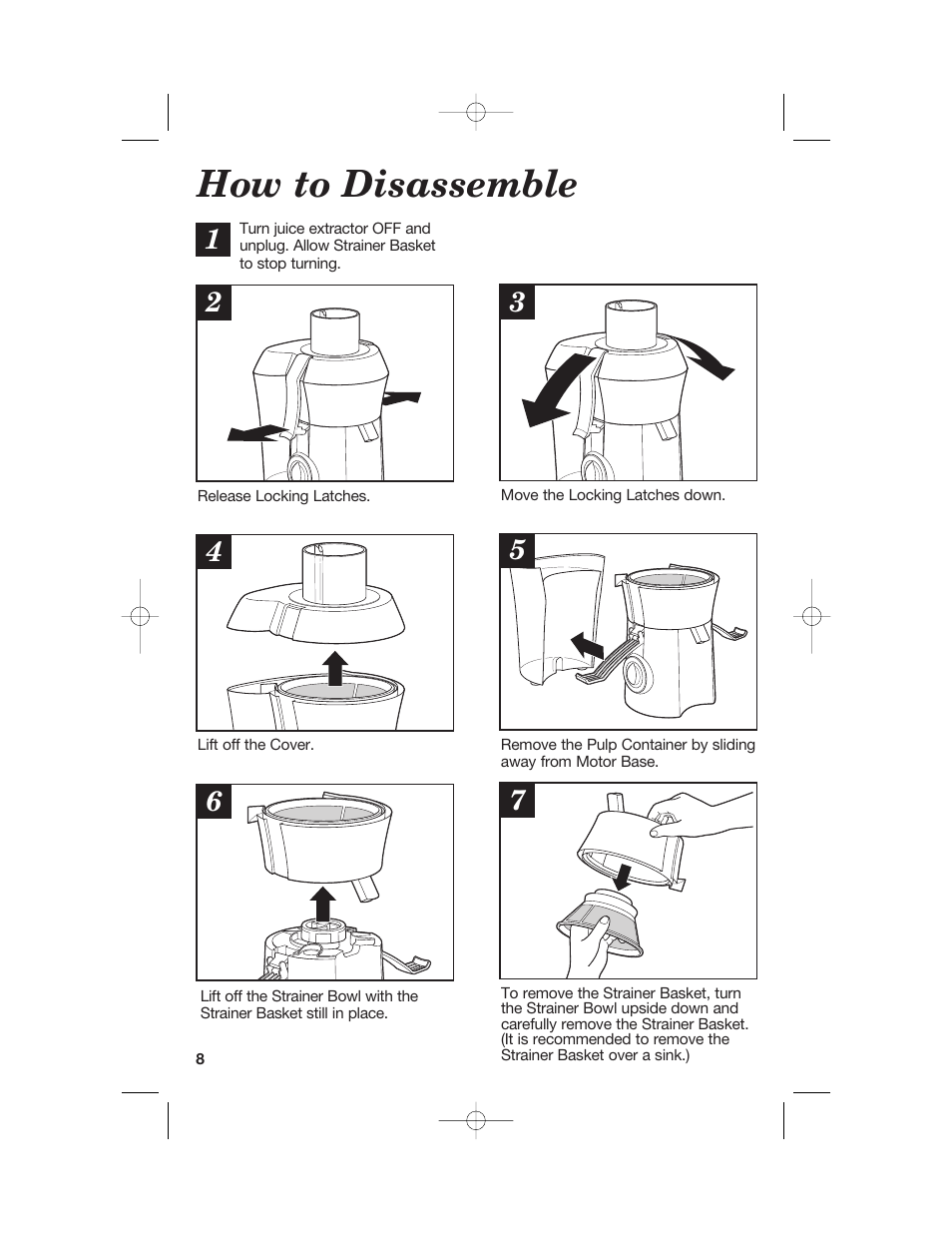 How to disassemble | Hamilton Beach 840148101 User Manual | Page 8 / 44