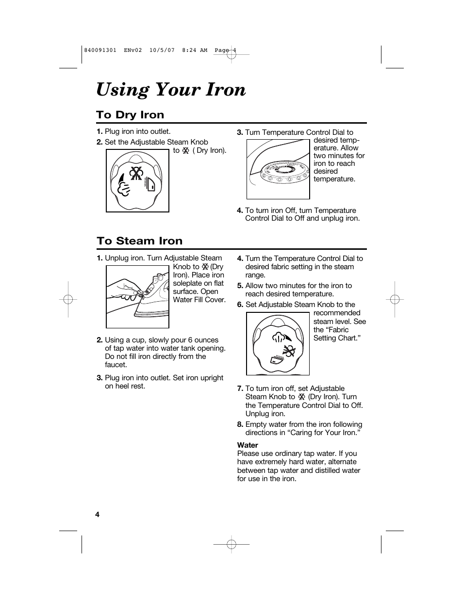 Using your iron | Hamilton Beach 14560T User Manual | Page 4 / 24