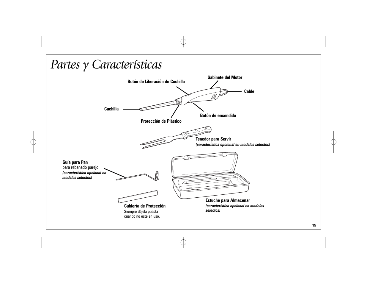 Partes y características | Hamilton Beach 74375R User Manual | Page 15 / 20