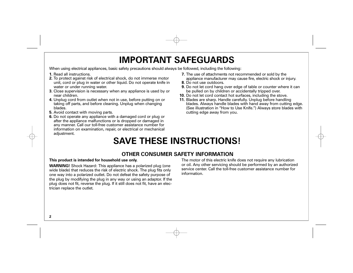 Save these instructions! important safeguards | Hamilton Beach 74375R User Manual | Page 2 / 20
