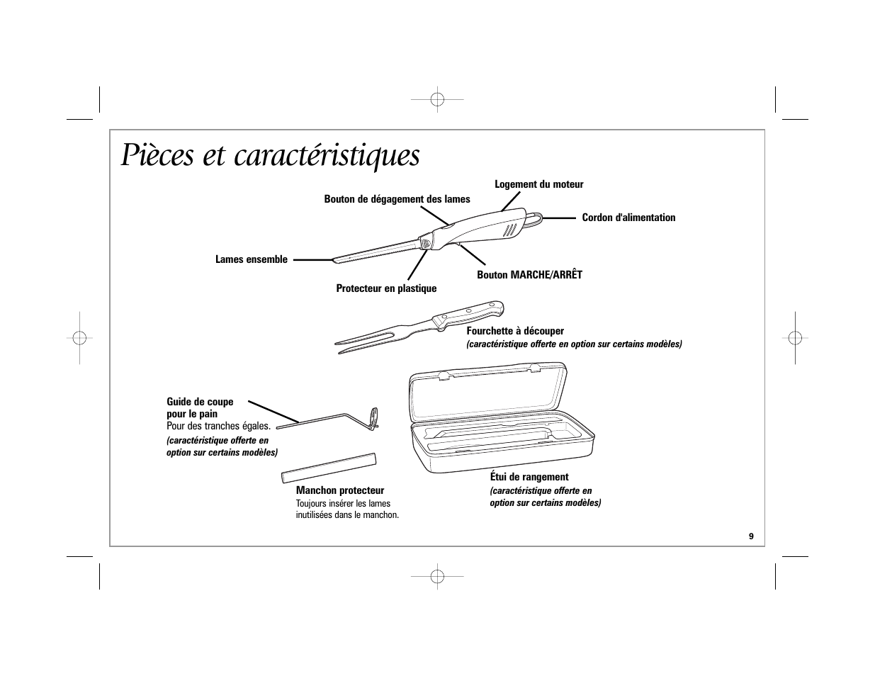 Pièces et caractéristiques | Hamilton Beach 74375R User Manual | Page 9 / 20