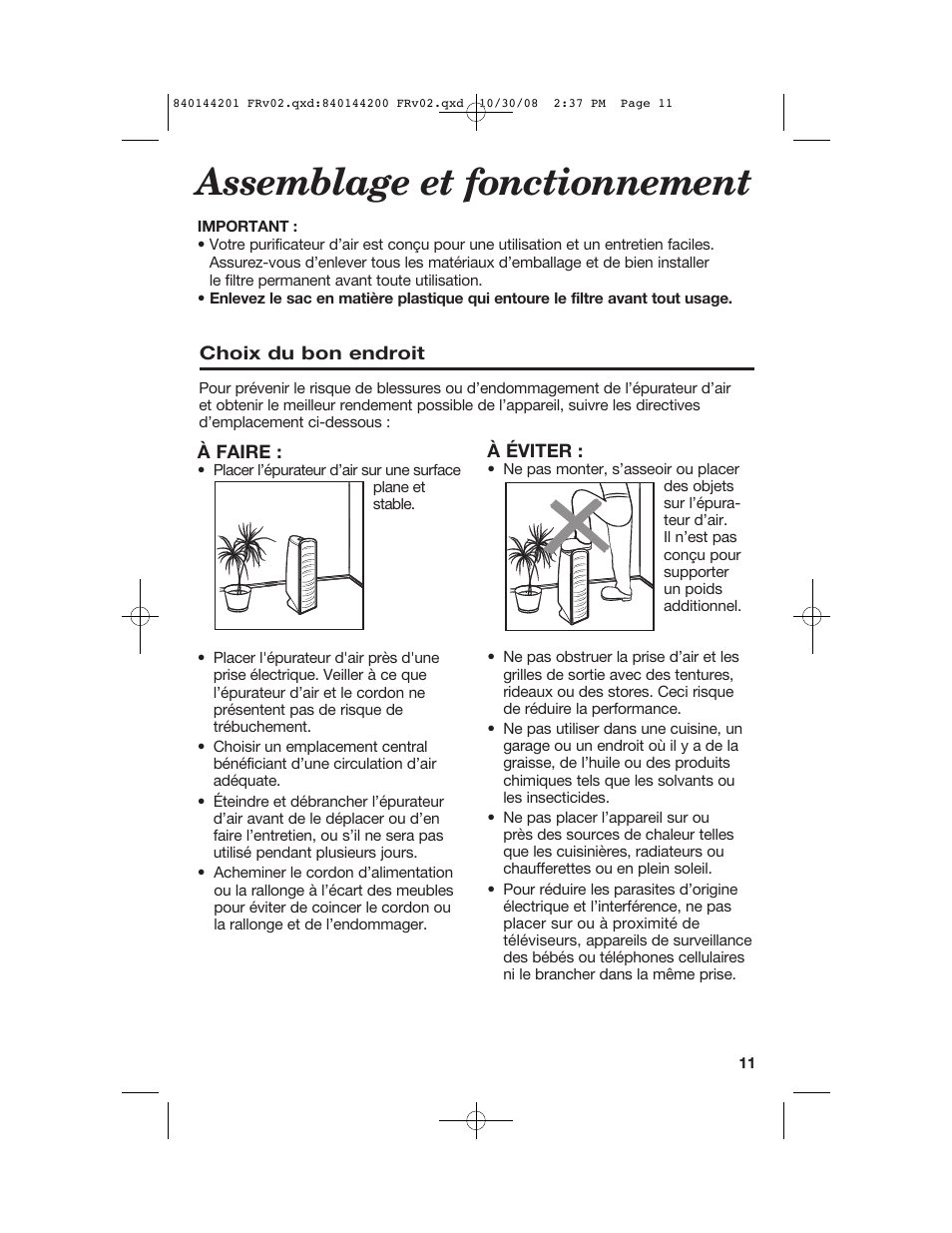 Assemblage et fonctionnement | Hamilton Beach 04992F User Manual | Page 11 / 28