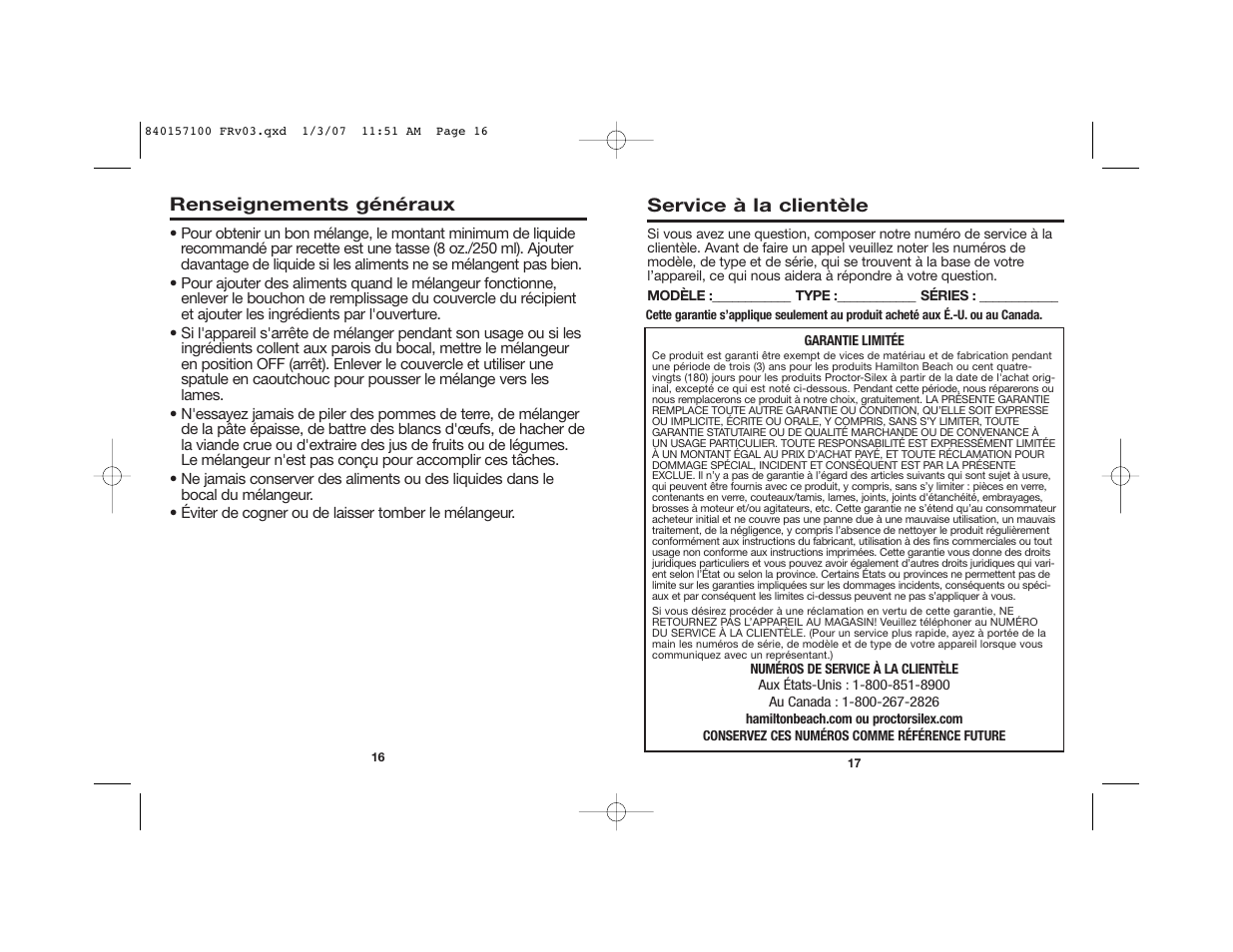 Hamilton Beach Blenders User Manual | Page 9 / 15