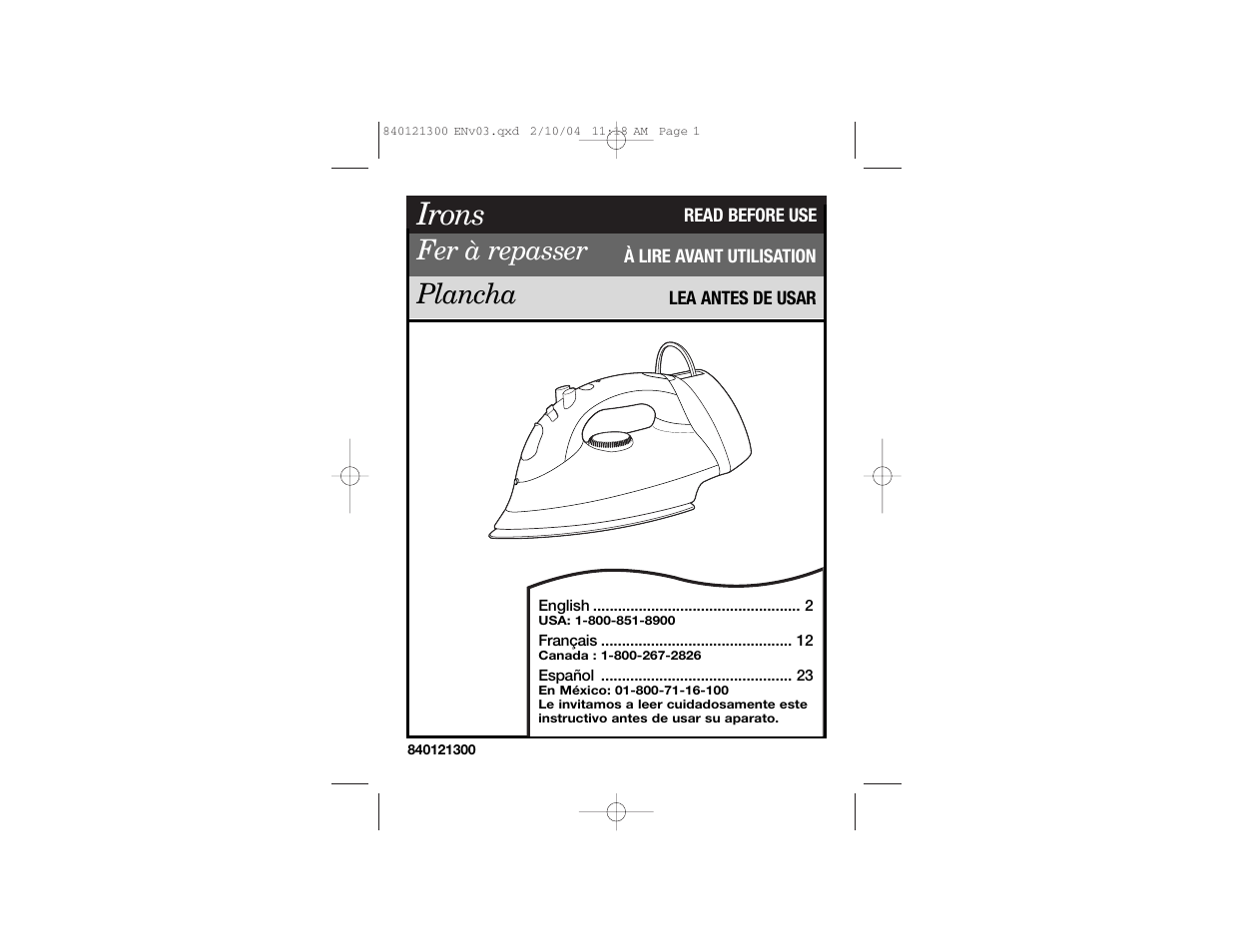 Hamilton Beach 840121300 User Manual | 20 pages