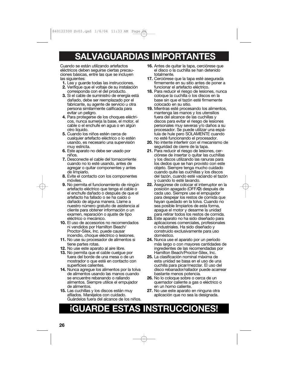 Hamilton Beach 70450C User Manual | Page 26 / 40