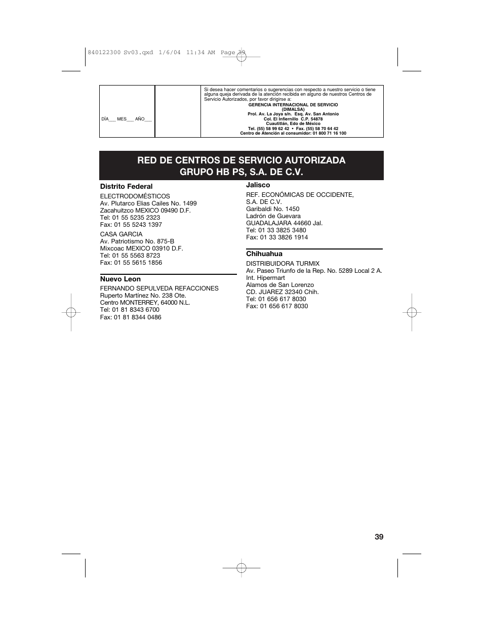 Hamilton Beach 70450C User Manual | Page 39 / 40