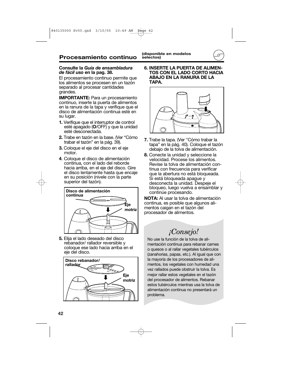 Consejo | Hamilton Beach 70550R User Manual | Page 42 / 44