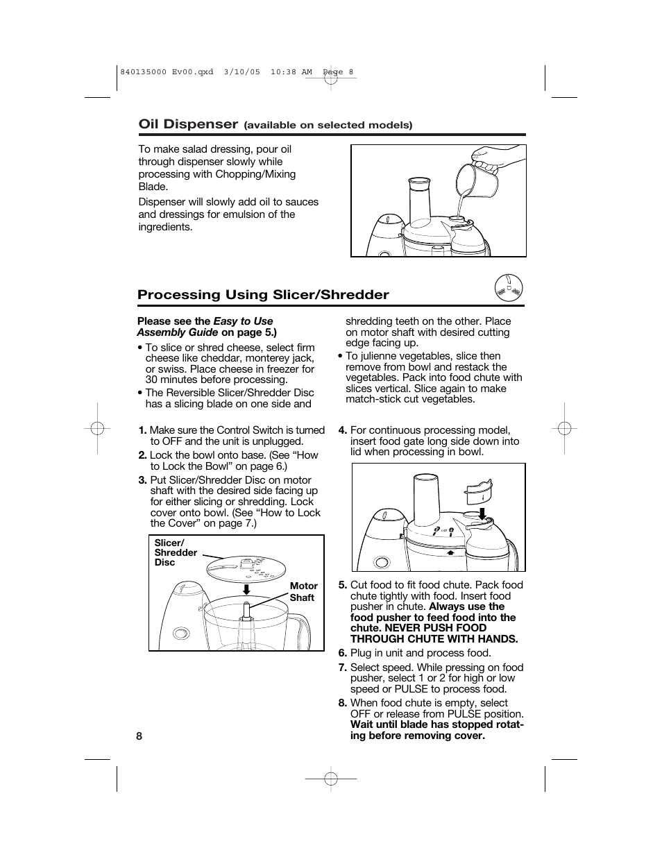Hamilton Beach 70550R User Manual | Page 8 / 44