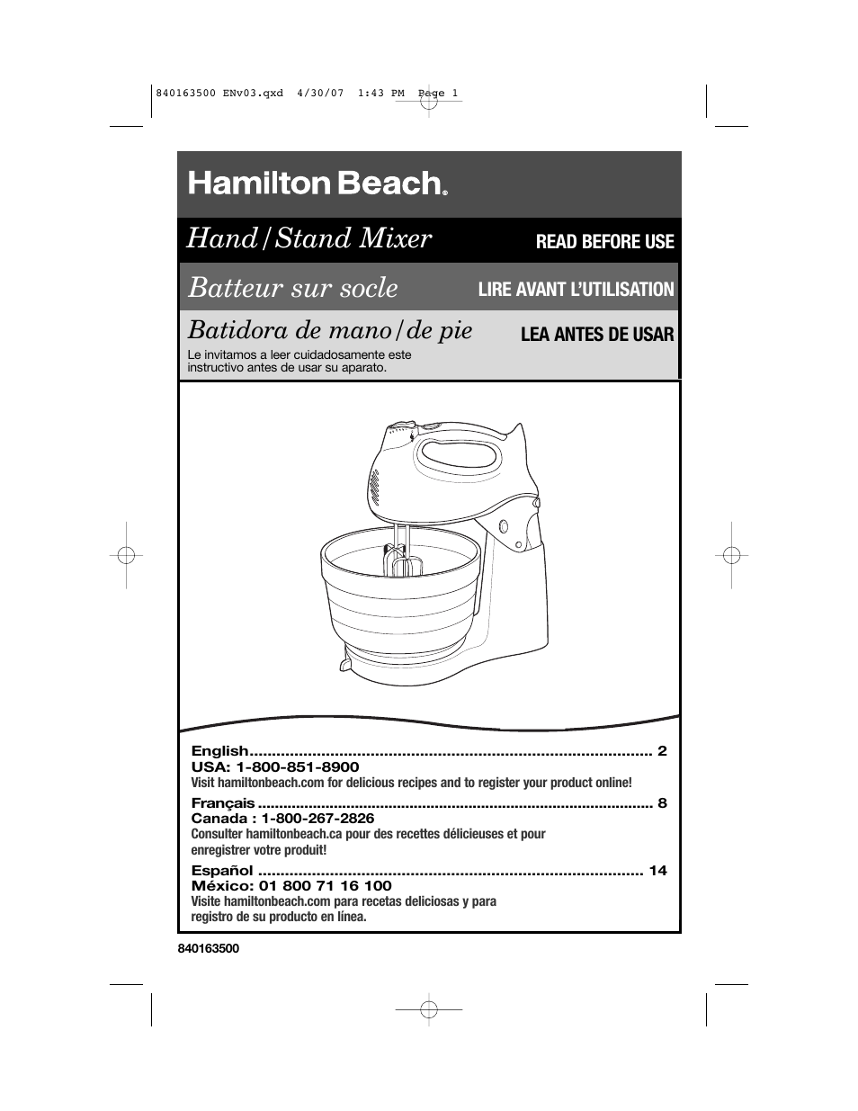 Hamilton Beach 64695N User Manual | 20 pages