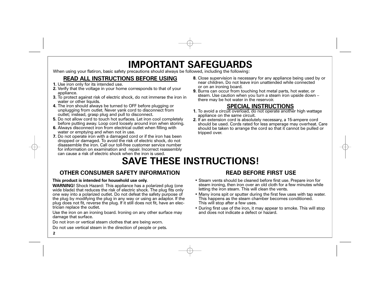 Save these instructions! important safeguards | Hamilton Beach 840172800 User Manual | Page 2 / 32