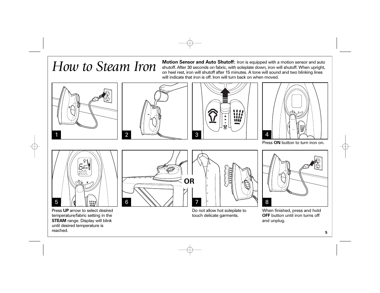 How to steam iron | Hamilton Beach 840172800 User Manual | Page 5 / 32