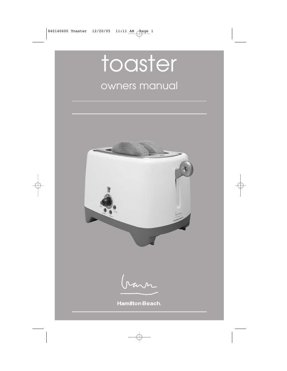 Hamilton Beach 22300 User Manual | 10 pages