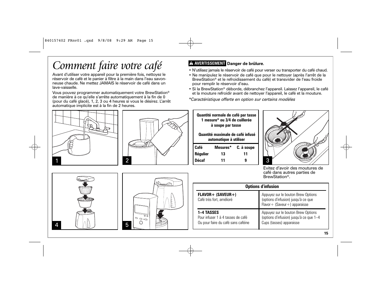 Comment faire votre café | Hamilton Beach BrewStation 47334H User Manual | Page 15 / 32